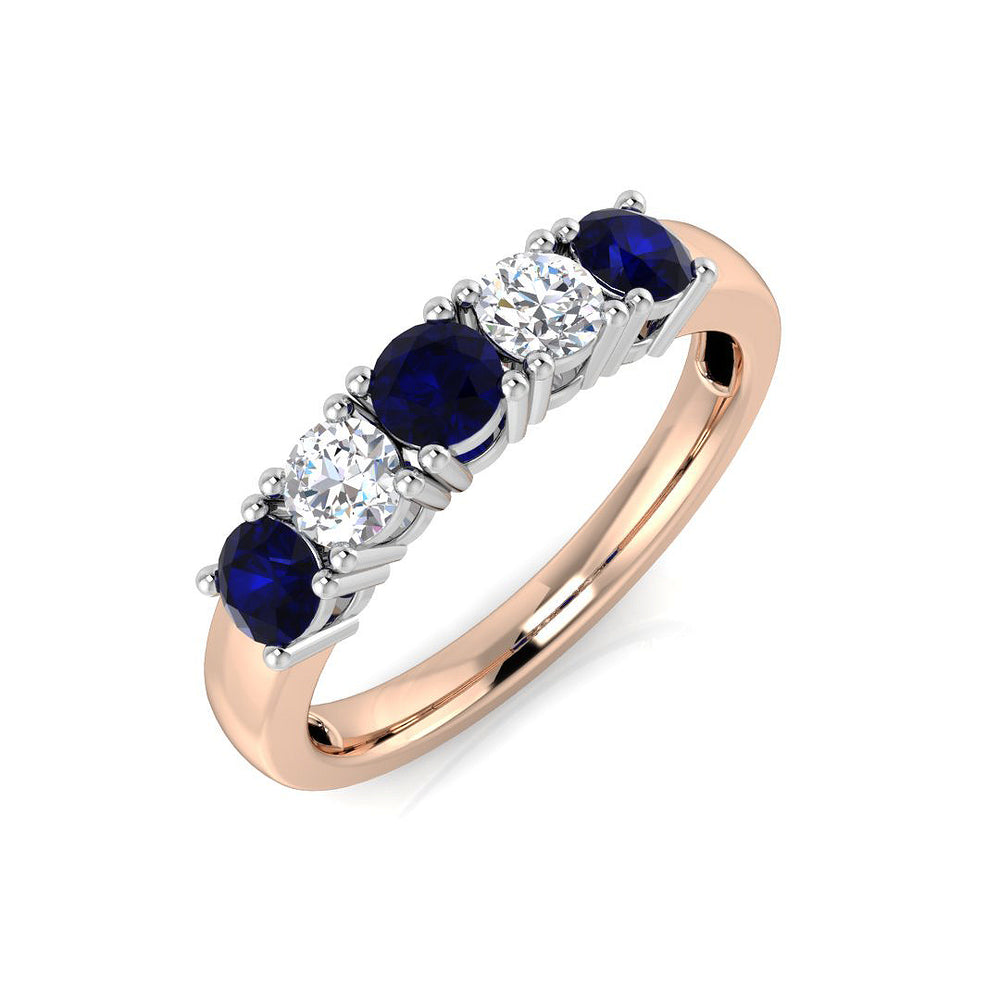 Sapphire Wedding Band Half Eternity