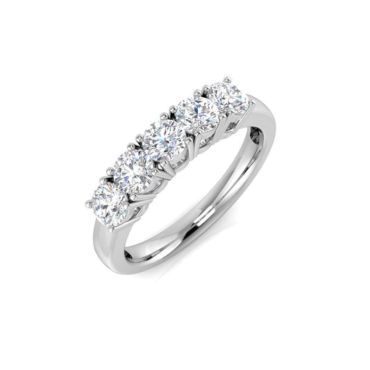 5-Stone Ring Lab Grown Diamond 0.23-0.98ct D/VVS Round Cut