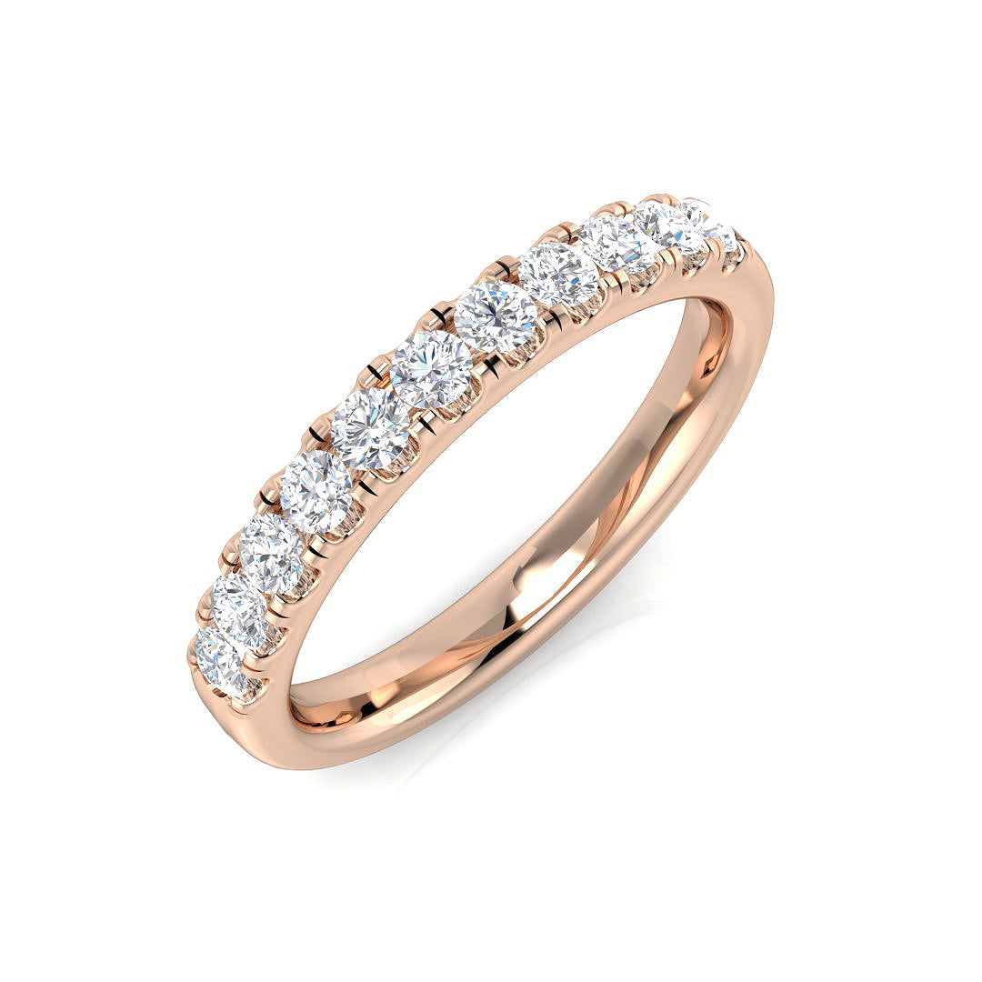 0.14-2.18ct Lab-Grown Round Cut D/VVS Diamond Half Eternity Ring