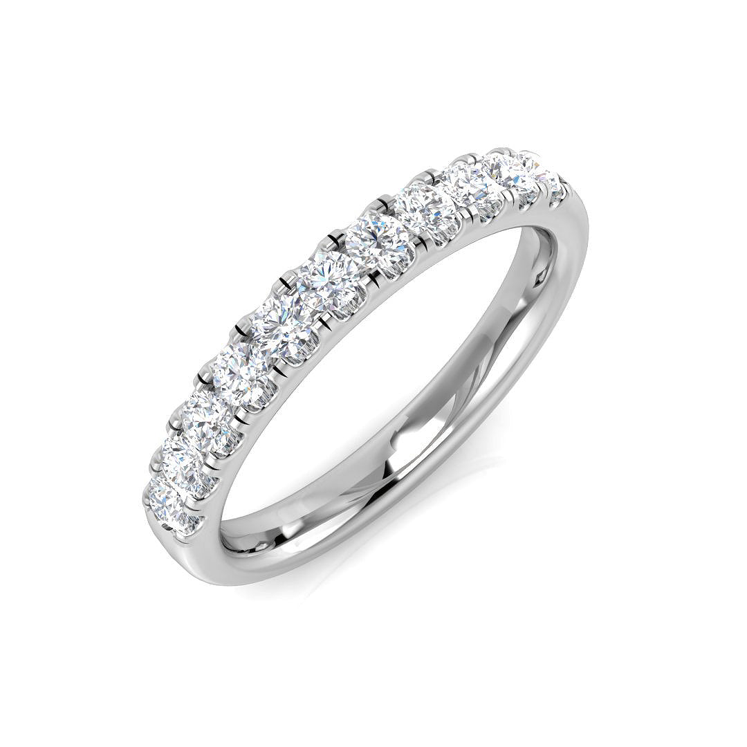 0.14-2.18ct Lab-Grown Round Cut D/VVS Diamond Half Eternity Ring