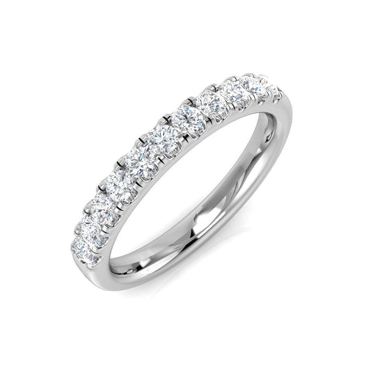 0.14-2.18ct Lab-Grown Round Cut D/VVS Diamond Half Eternity Ring