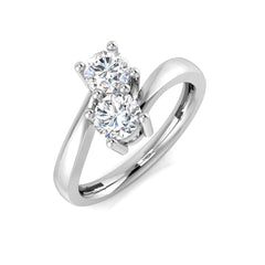 0.90Carat D-E/VS Lab Grown Diamond 2 Stone Wedding Ring 9k White Gold Ready To Ship