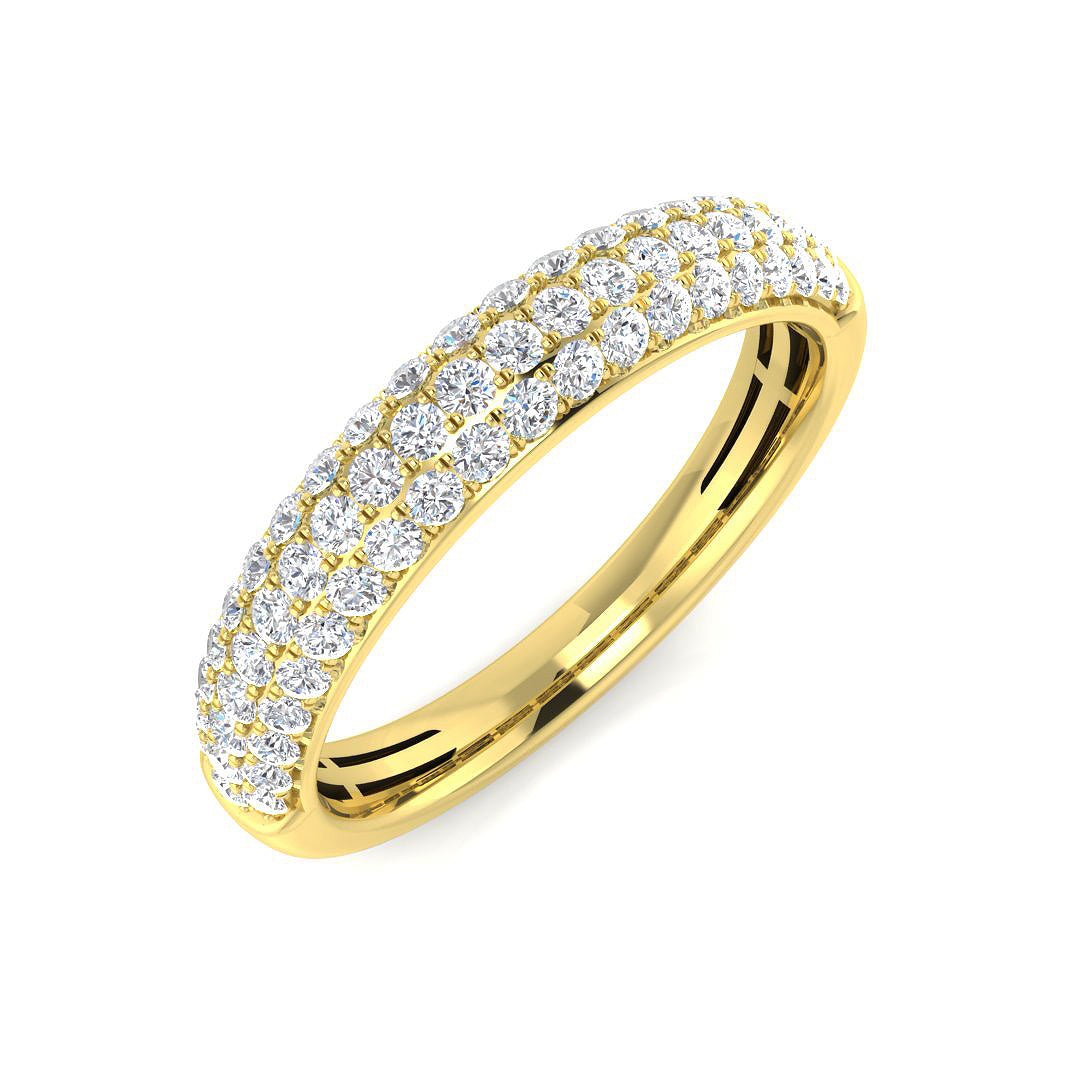 0.34-0.55ct Lab-Grown Round Cut D/VVS Diamond Half Eternity Ring