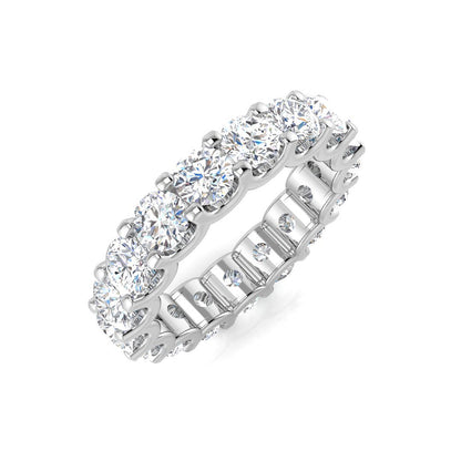 1.00 to 4.00 Carat Lab-Grown Round Cut D/VVS Diamond U-Prong Set Full Eternity Ring.