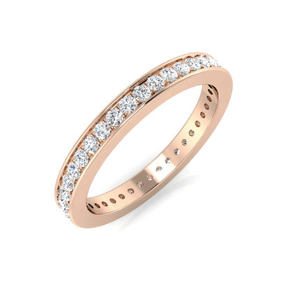 0.50 to 0.80 Carat Lab-Grown Round Cut D/VVS Diamond Channel Set Full Eternity Ring.