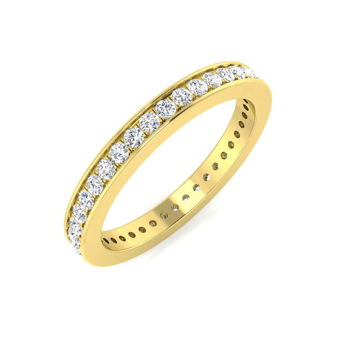 0.50 to 0.80 Carat Lab-Grown Round Cut D/VVS Diamond Channel Set Full Eternity Ring.