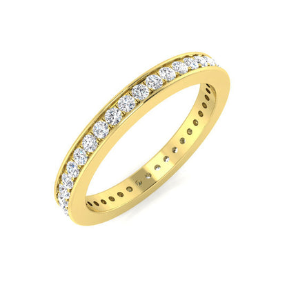 0.50 to 0.80 Carat Lab-Grown Round Cut D/VVS Diamond Channel Set Full Eternity Ring.