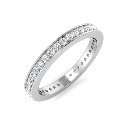 0.50 to 0.80 Carat Lab-Grown Round Cut D/VVS Diamond Channel Set Full Eternity Ring.
