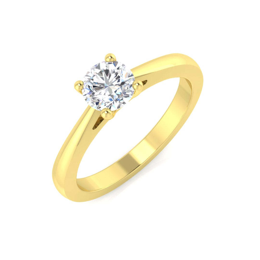 0.50 Ct D-E/VS Lab Grown Diamond Solitaire Ring 9k Two Tone Ready To Ship