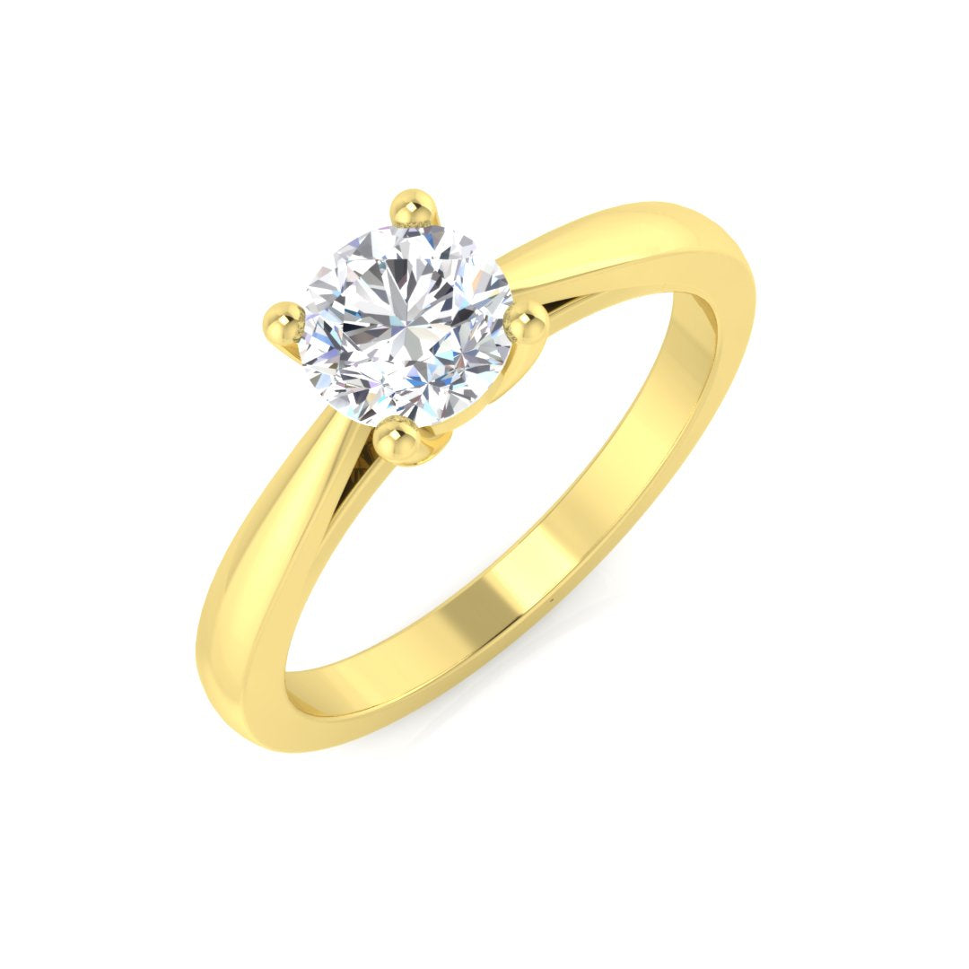 0.80 Ct D-E/VS Lab Grown Diamond Solitaire Ring 18k Two Tone Ready To Ship
