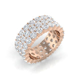 3.00 to 6.00ct Lab-Grown Round Cut D/VVS Diamond Honey Comb Set Full Eternity Ring.