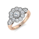 Vintage Diamond Cluster Flower Ring | Milgrain UK | 0.75ct - 1ct