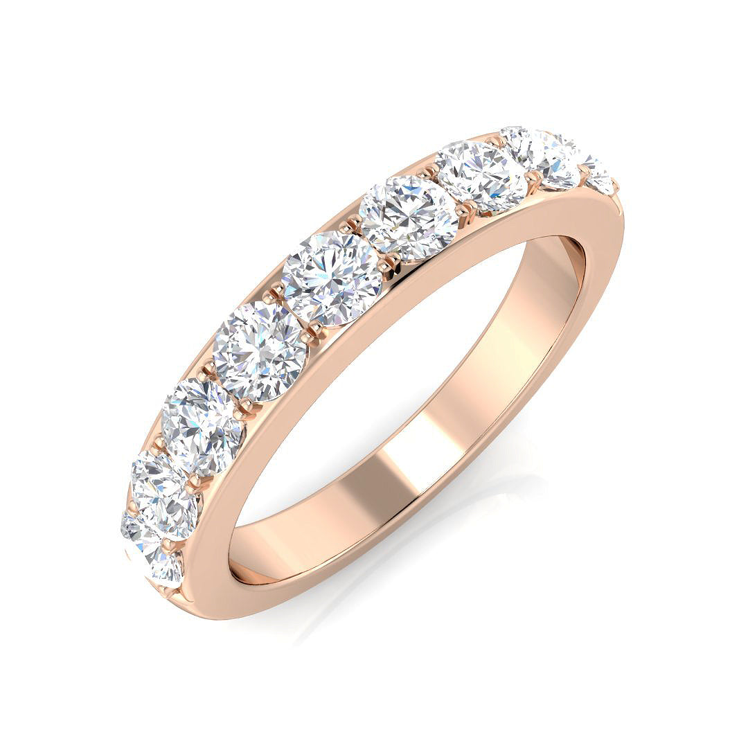 0.35-1.50ct D/VVS Lab-Grown Round Cut Diamond Claw Set Half Eternity Ring
