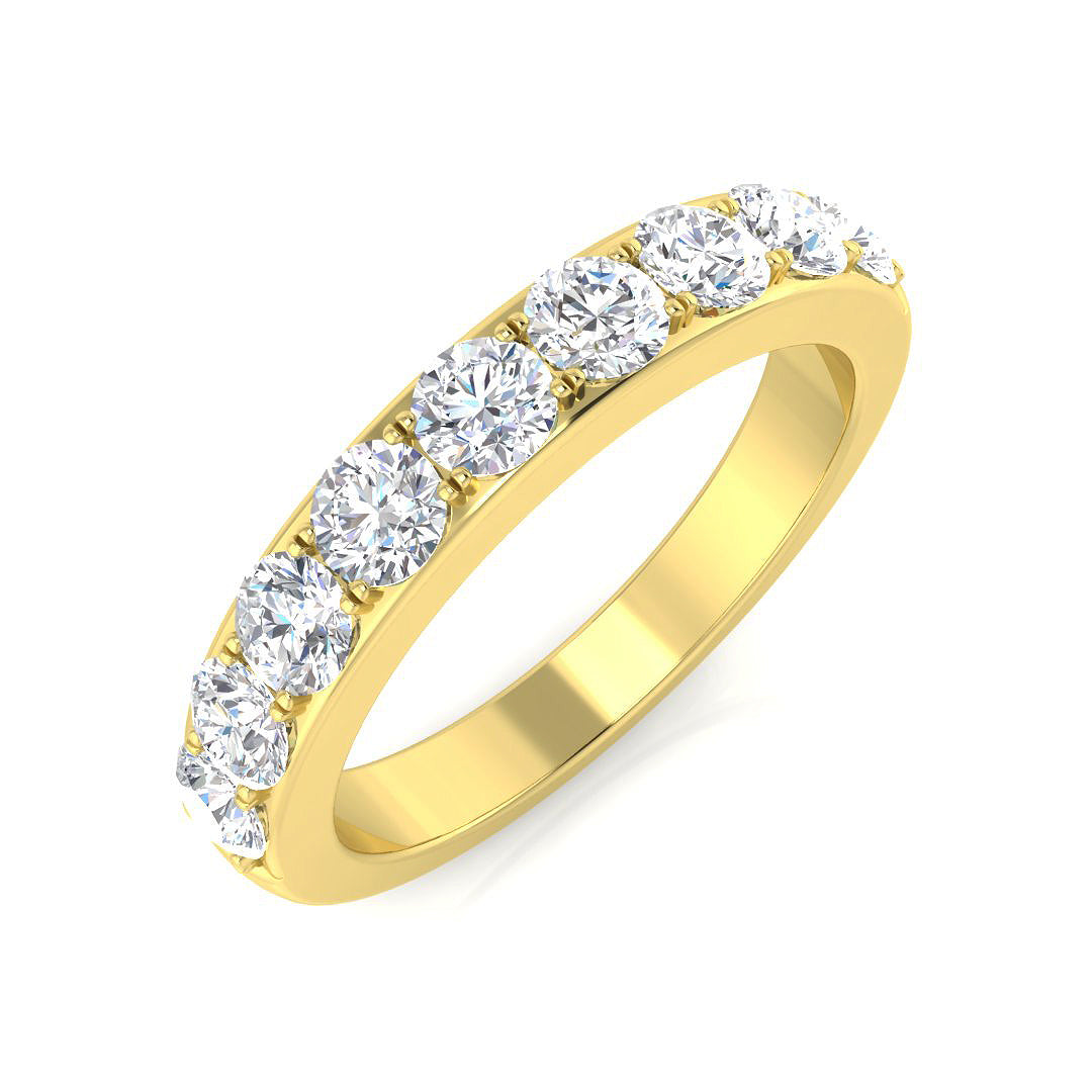 0.35-1.50ct D/VVS Lab-Grown Round Cut Diamond Claw Set Half Eternity Ring