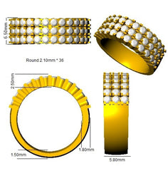 1.30Carat D-E/VS Lab Grown Diamond Half Eternity Wedding Ring 9k White Gold Ready To Ship