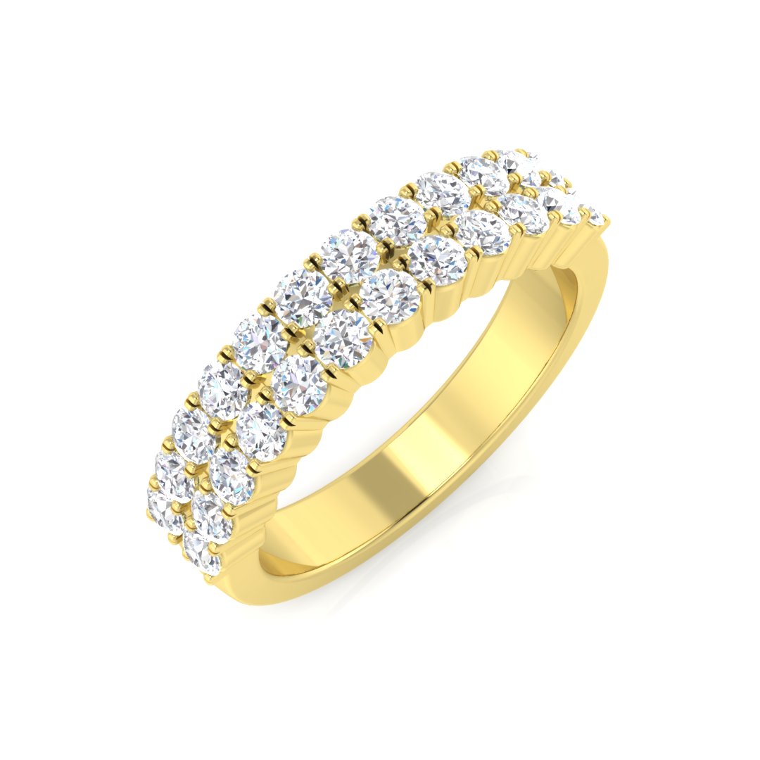 0.50-0.85ct Lab-Grown D/VVS Round Cut Diamond Castle Set Half Eternity Ring