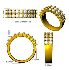 1.60Carat D-E/VS Lab Grown Diamond Half Eternity Wedding Ring 9k White Gold Ready To Ship