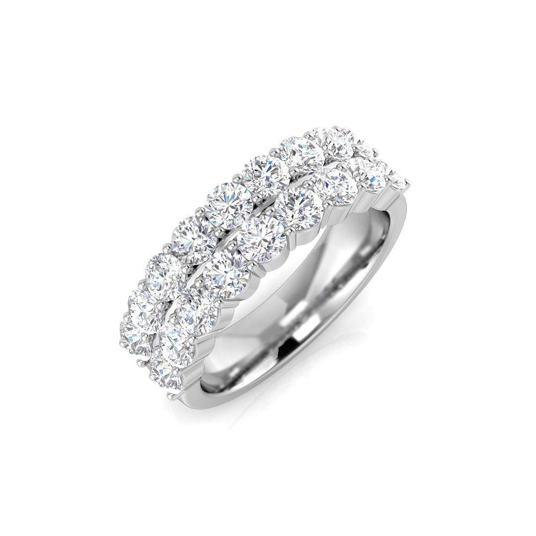 1.50-3.00ct D/VVS Lab-Grown Round Cut Diamond Claw-Set Half Eternity Ring
