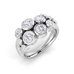 1.70Carat D-E/VS Lab Grown Diamond Bubble Rings Wedding Ring 9k White Gold Ready To Ship