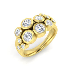 1.70Carat D-E/VS Lab Grown Diamond Bubble Rings Wedding Ring 9k Yellow Gold Ready To Ship