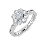 Lab-Grown Round Cut Diamond Cluster Ring In Gold & Platinum | 0.75ct