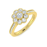 Lab-Grown Round Cut Diamond Cluster Ring In Gold & Platinum | 0.75ct