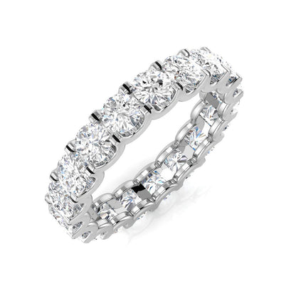 1.00 to 4.00 Carat Lab-Grown Round Cut D/VVS Diamond U-Prong Set Full Eternity Ring.