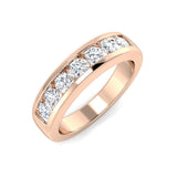 7-Stone Natural Round Cut Diamond Channel Set Ring.