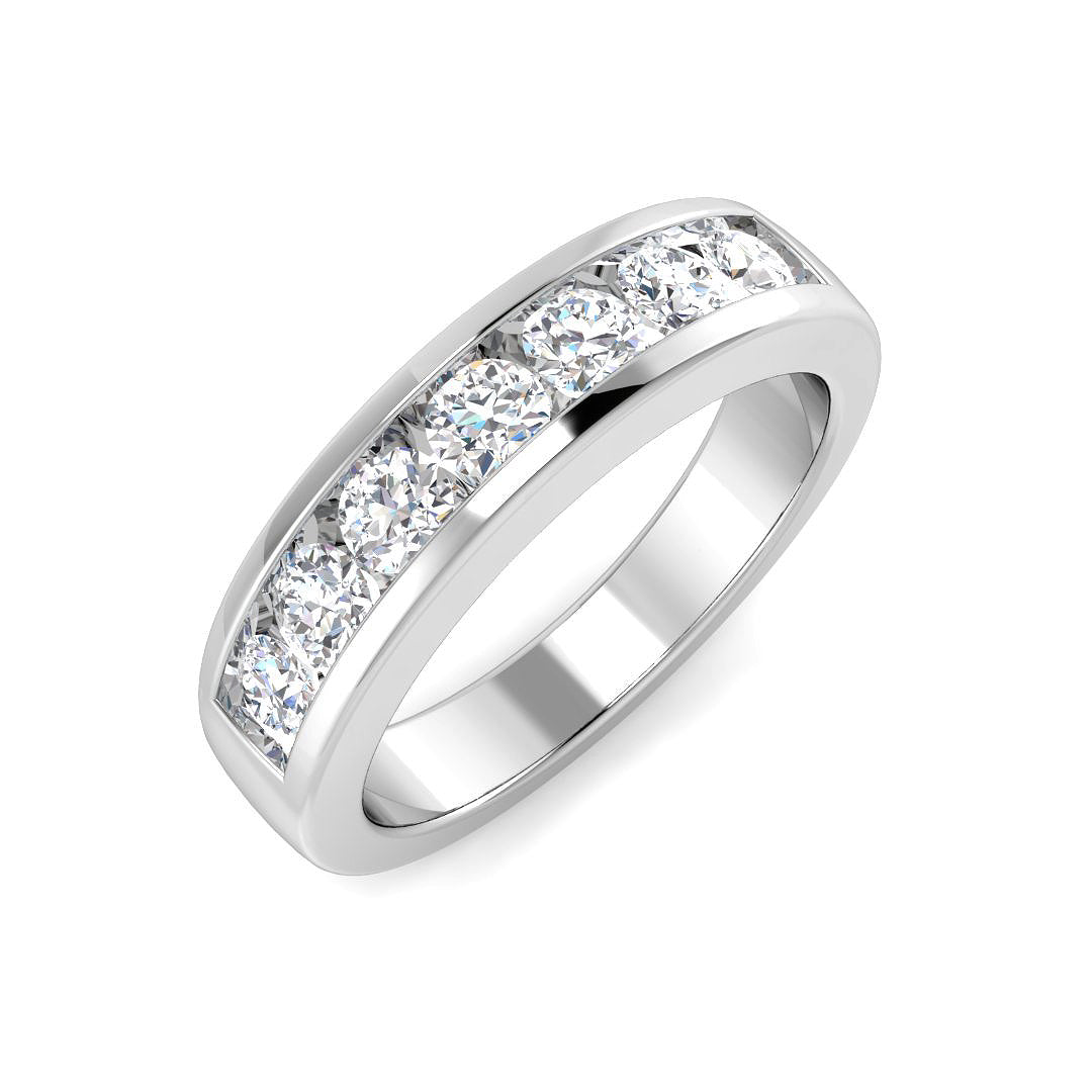 7 Stone Channel Set Diamond Ring | Lab & Natural | 0.75–3.00Ct | Gold & Platinum