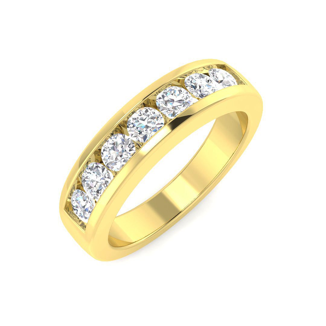 7 Stone Channel Set Diamond Ring | Lab & Natural | 0.75–3.00Ct | Gold & Platinum