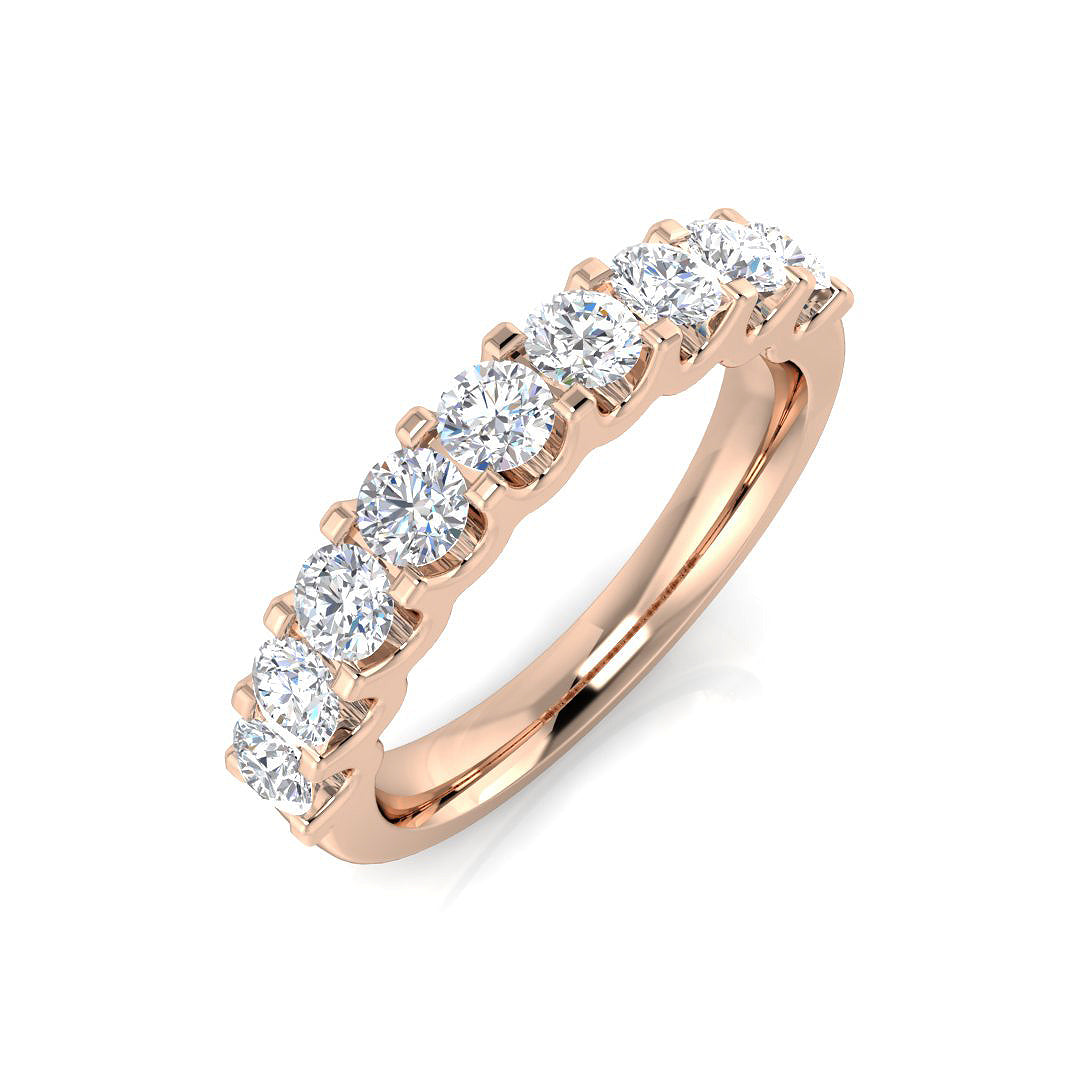 Round Cut Diamond Half Eternity Ring | 0.33ct - 1ct | Lab-Grown & Natural Diamonds