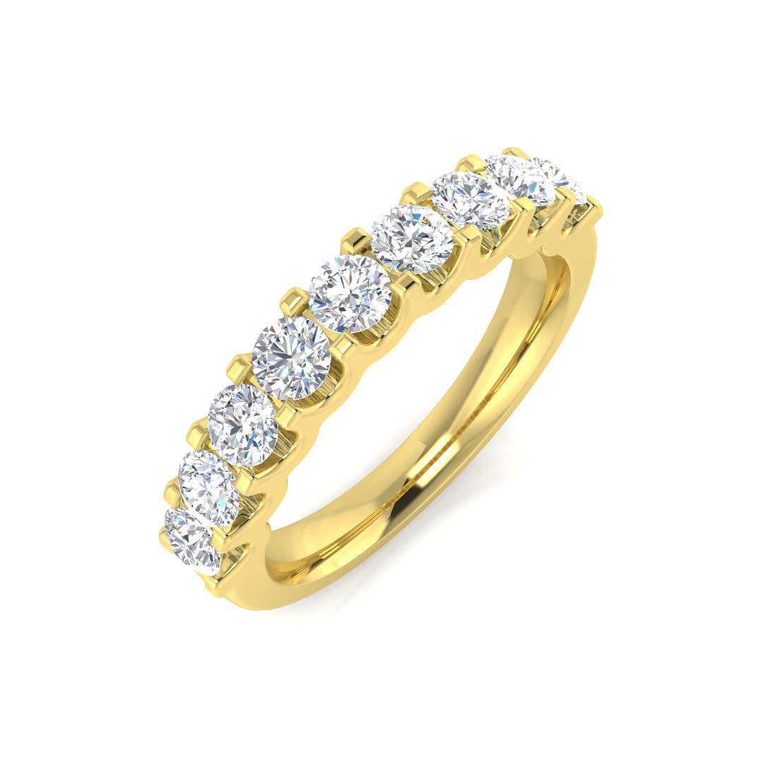 Round Cut Diamond Half Eternity Ring | 0.33ct - 1ct | Lab-Grown & Natural Diamonds