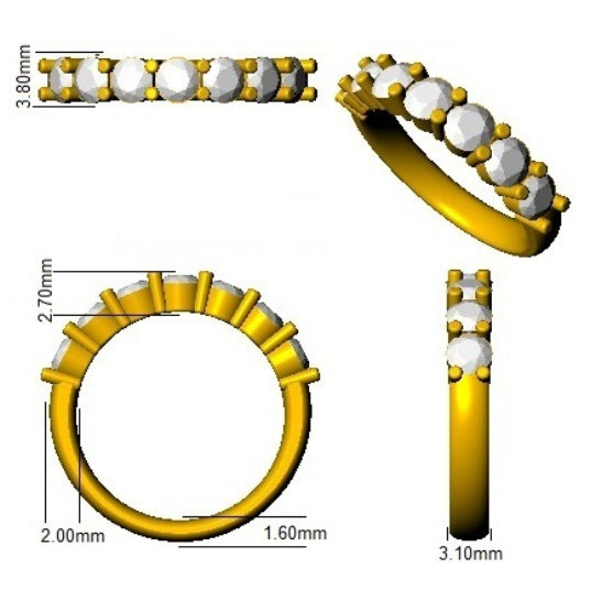 7-Stone Diamond Eternity Ring | 0.5-2.25 Ct | Lab-Grown & Natural