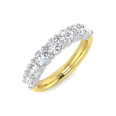 1.70Carat D-E/VS Lab Grown Diamond Half Eternity Wedding Ring 18k Yellow Gold Ready To Ship