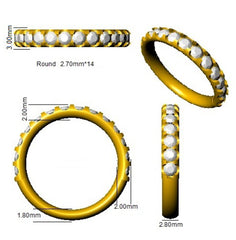 1.00Carat D-E/VS Lab Grown Diamond Half Eternity Wedding Ring 9k White Gold Ready To Ship