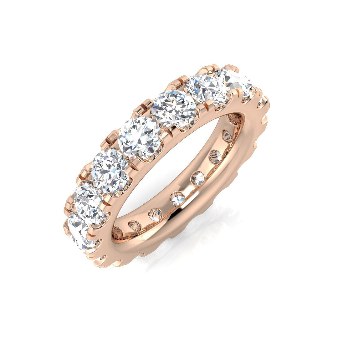 0.20 to 4.15ct Lab-Grown Round Cut D/VVS Diamond Prong Set Full Eternity Ring.