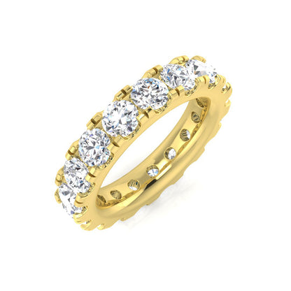 0.20 to 4.15ct Lab-Grown Round Cut D/VVS Diamond Prong Set Full Eternity Ring.