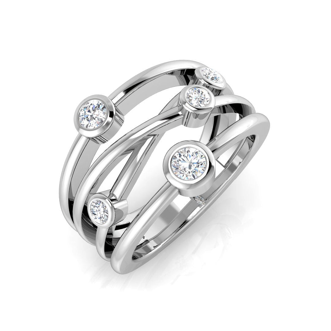 Diamond Bubble Swirl Ring | 0.5 Carat | Lab-Grown & Natural Diamonds