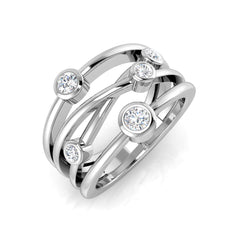 0.50Carat D-E/VS Lab Grown Diamond Bubble Rings Wedding Ring 9k White Gold Ready To Ship