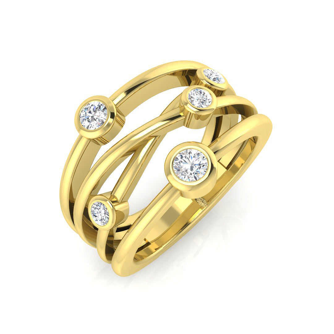Diamond Bubble Swirl Ring | 0.5 Carat | Lab-Grown & Natural Diamonds