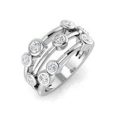 0.70Carat D-E/VS Lab Grown Diamond Bubble Rings Wedding Ring 9k White Gold Ready To Ship