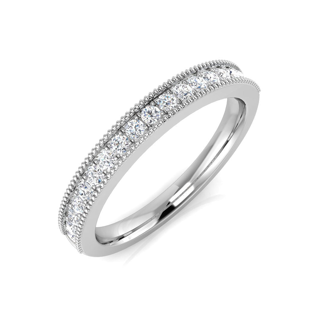 0.30Carat D-E/VS Lab Grown Diamond Half Eternity Wedding Ring 9k White Gold Ready To Ship