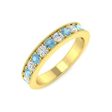 Luxury Aquamarine and Diamond Half Eternity Ring