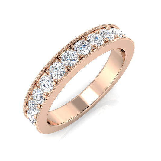 0.10-0.65ct Lab-Grown Round Cut D/VVS Diamond Half Eternity Ring