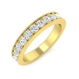 0.10-0.65ct Lab-Grown Round Cut D/VVS Diamond Half Eternity Ring