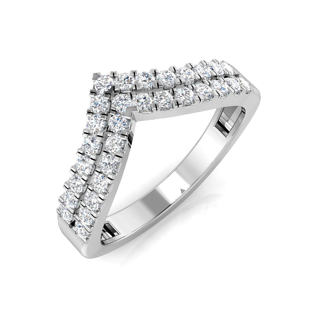 Sparkling Diamond Wishbone Ring | 0.33ct–0.50ct | Hallmarked Gold & Platinum