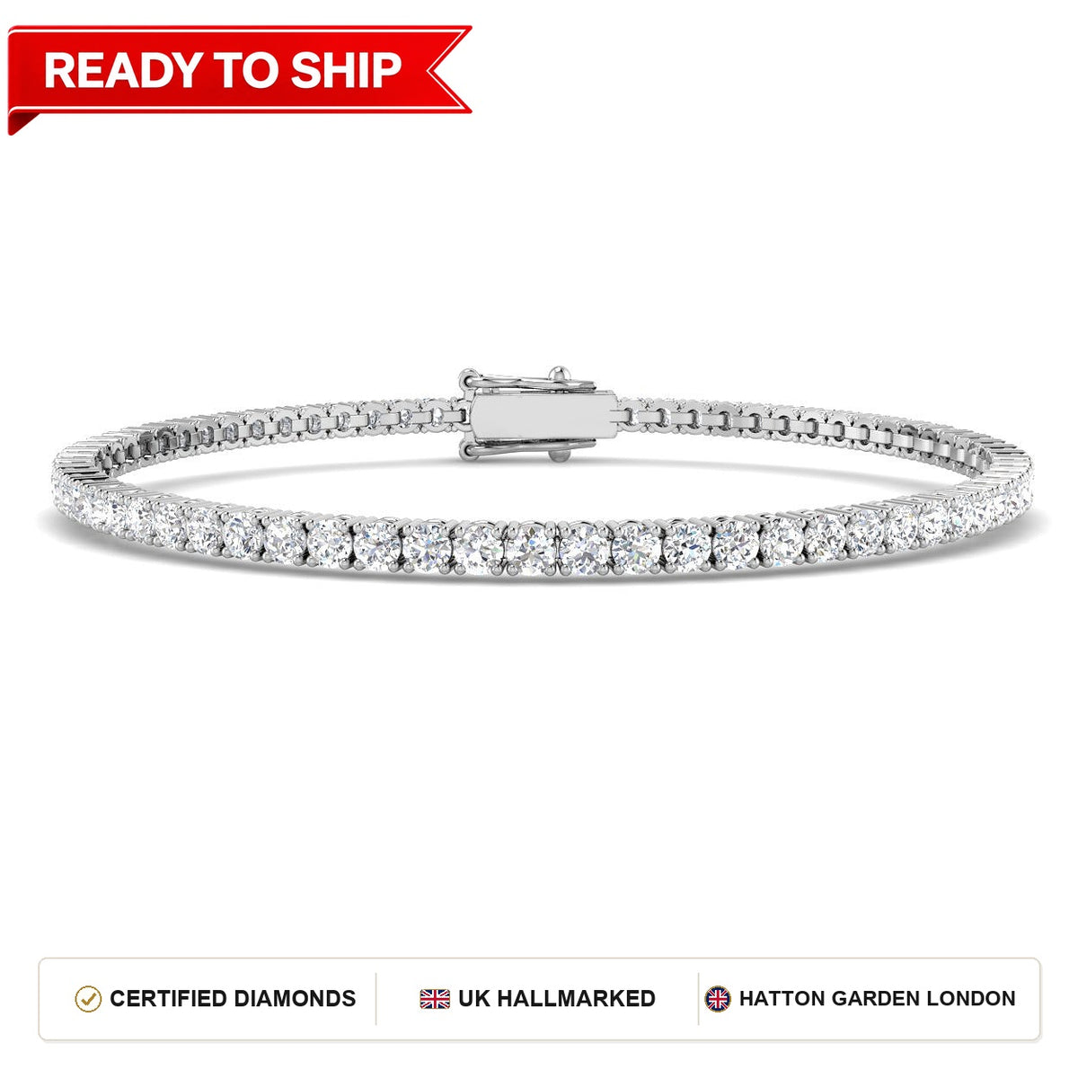 Lab grown diamond tennis bracelet