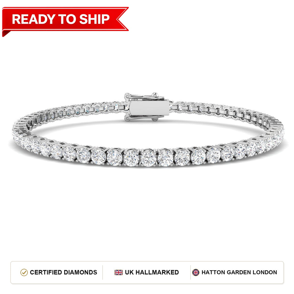 Lab grown diamond tennis bracelet