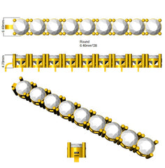 28.5 Carat D-E/VS Lab Grown Round Diamond Tennis Bracelet 18k White Gold Ready To Ship