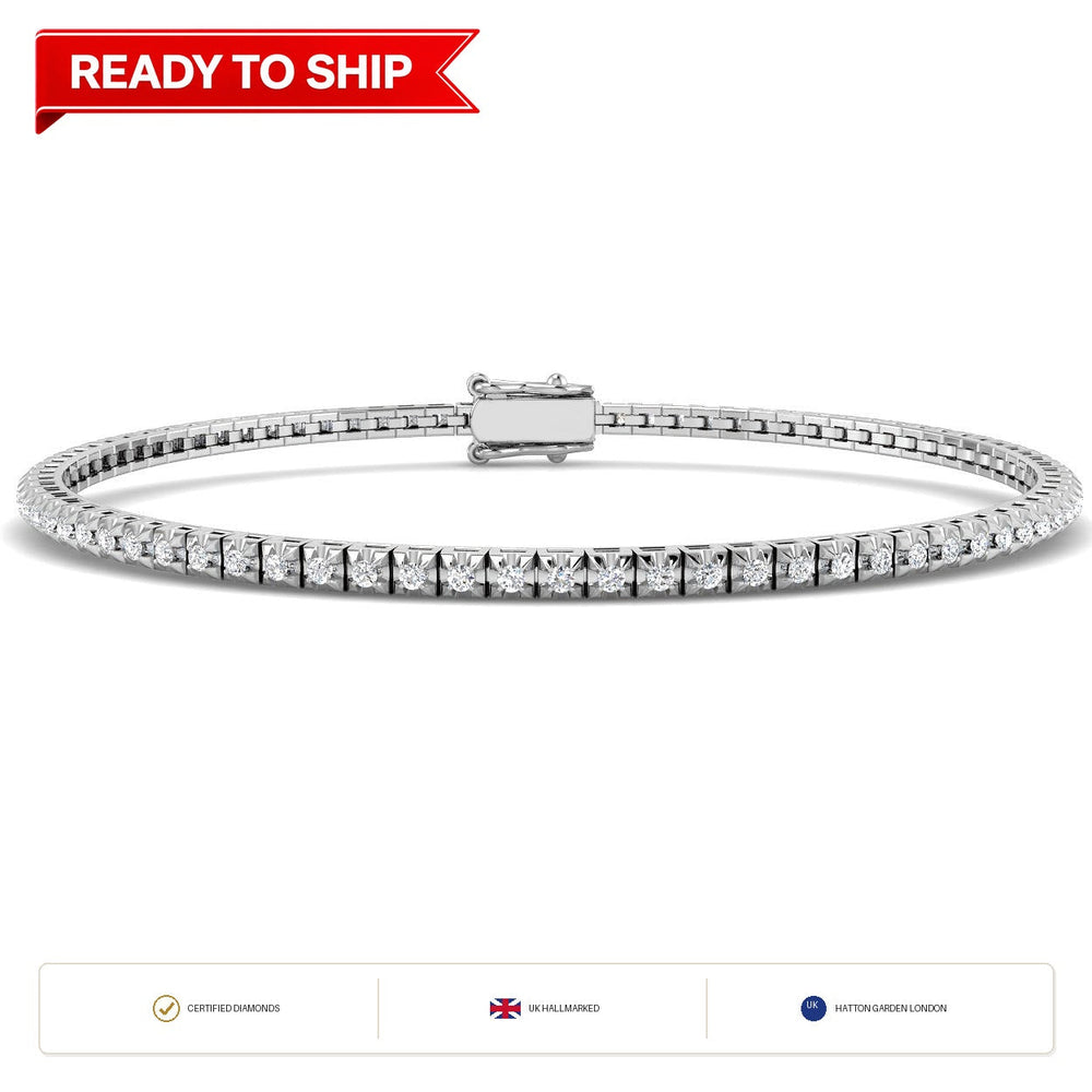 Lab grown diamond tennis bracelet